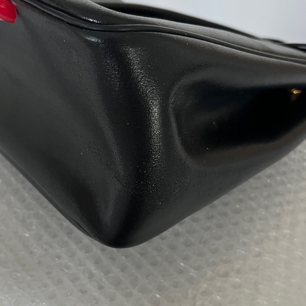 Longchamp Black Leather Top-Handle Tote with Gold Accent - Picture 12 of 13